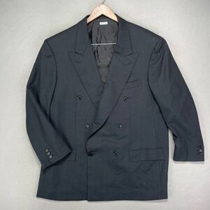 Brioni Wool Blazer Jacket Mens 46L Charcoal Double-Breasted Gene‎ HIller Italy